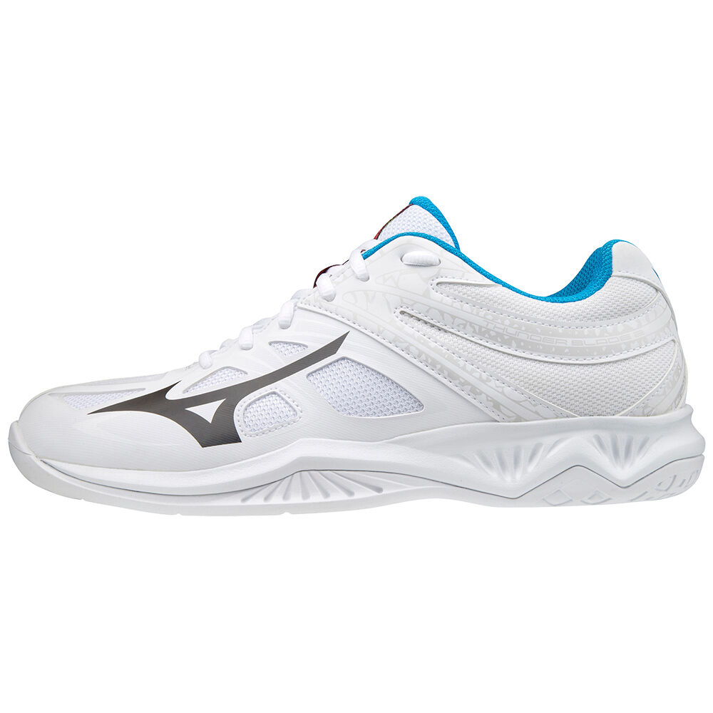 Panske Volejbalove Tenisky Mizuno Thunder Blade 2 Biele/Čierne/Modre Vypredaj QVND32610